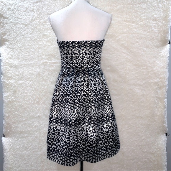 Eva Franco Size 4 Vera Dress Bow Black Silver - Picture 3 of 12